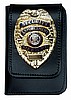 Perfect Fit Duty Leather Book Style Double ID Case w/ Nonrecessed Badge Flip, Badge Width 3"
